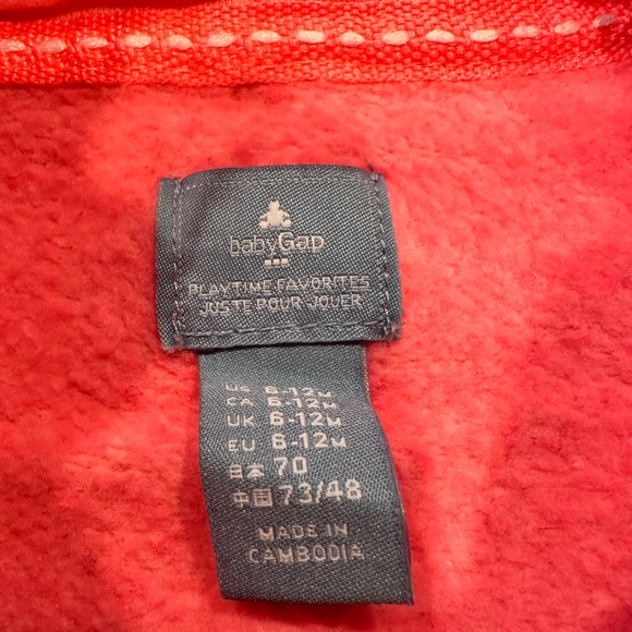 Baby Gap girl zip up sweater pink size 6-12 months - Picture 3 of 4